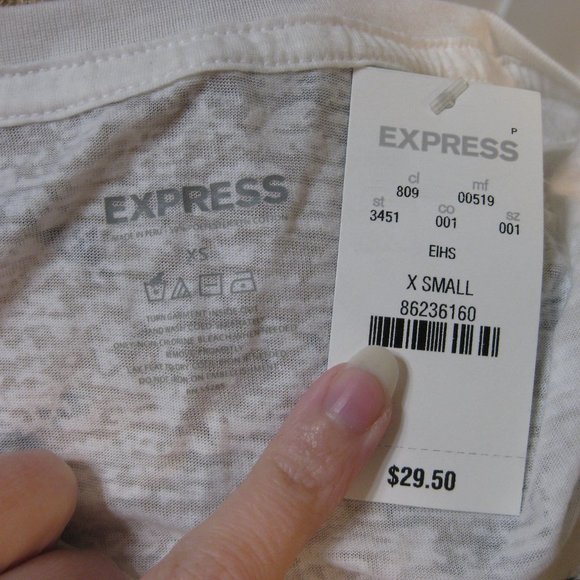 NWT Express white graphic tee t shirt top XS extra small - Picture 5 of 5